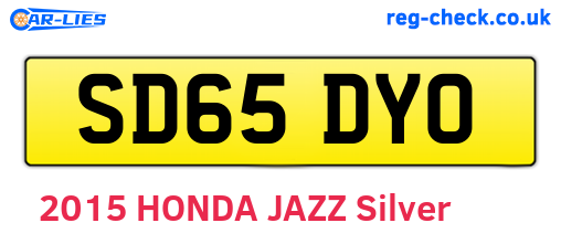 SD65DYO are the vehicle registration plates.