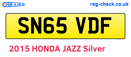 SN65VDF are the vehicle registration plates.