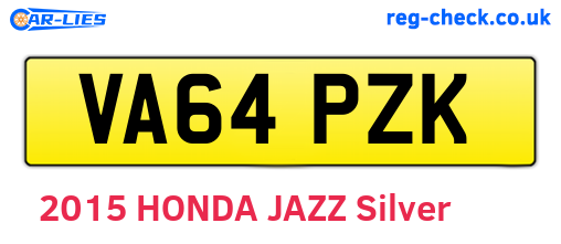 VA64PZK are the vehicle registration plates.