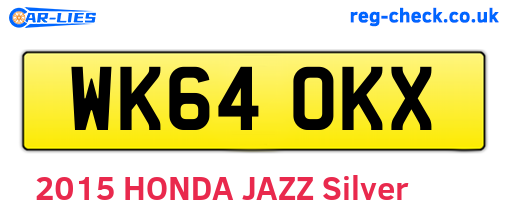 WK64OKX are the vehicle registration plates.