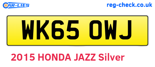 WK65OWJ are the vehicle registration plates.