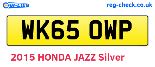 WK65OWP are the vehicle registration plates.