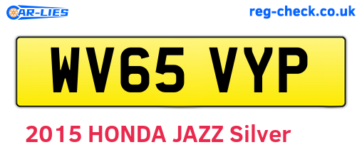 WV65VYP are the vehicle registration plates.