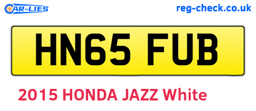 HN65FUB are the vehicle registration plates.
