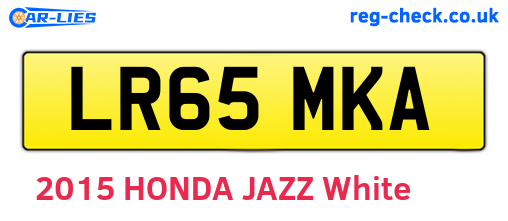 LR65MKA are the vehicle registration plates.