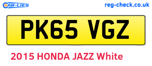 PK65VGZ are the vehicle registration plates.