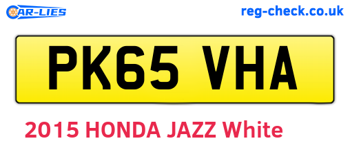 PK65VHA are the vehicle registration plates.
