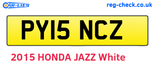 PY15NCZ are the vehicle registration plates.