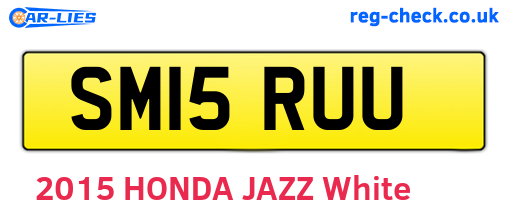 SM15RUU are the vehicle registration plates.