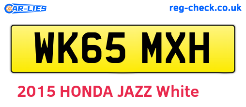 WK65MXH are the vehicle registration plates.
