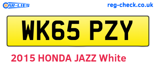 WK65PZY are the vehicle registration plates.