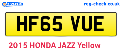 HF65VUE are the vehicle registration plates.