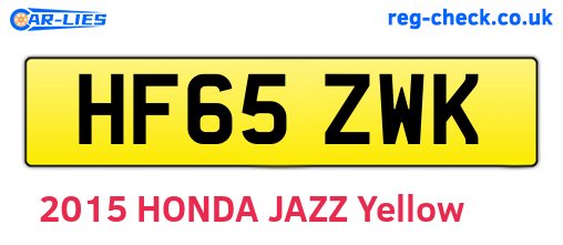 HF65ZWK are the vehicle registration plates.