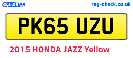 PK65UZU are the vehicle registration plates.