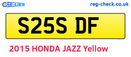 S25SDF are the vehicle registration plates.