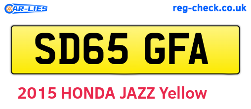 SD65GFA are the vehicle registration plates.