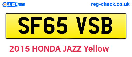 SF65VSB are the vehicle registration plates.