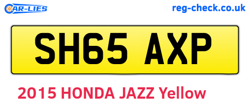 SH65AXP are the vehicle registration plates.