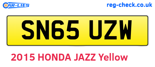 SN65UZW are the vehicle registration plates.
