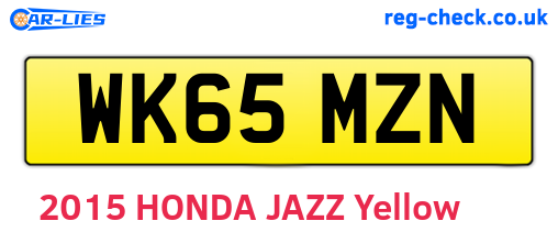 WK65MZN are the vehicle registration plates.