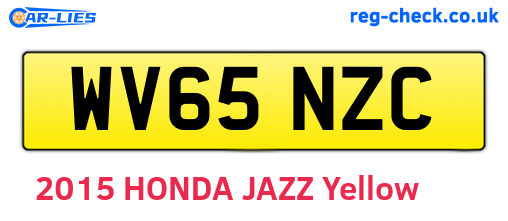 WV65NZC are the vehicle registration plates.