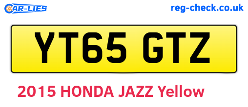 YT65GTZ are the vehicle registration plates.