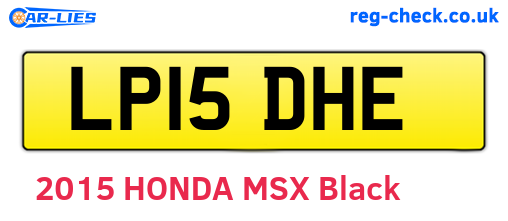 LP15DHE are the vehicle registration plates.