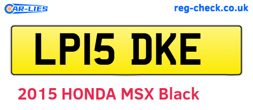 LP15DKE are the vehicle registration plates.