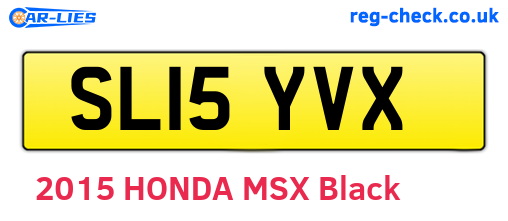 SL15YVX are the vehicle registration plates.