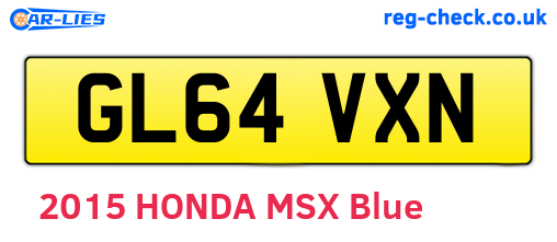 GL64VXN are the vehicle registration plates.