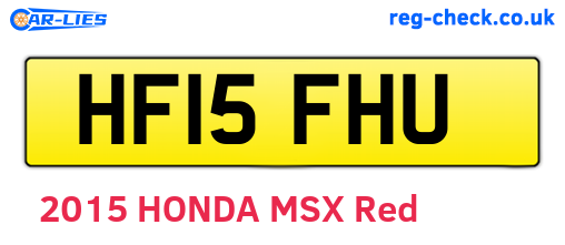 HF15FHU are the vehicle registration plates.