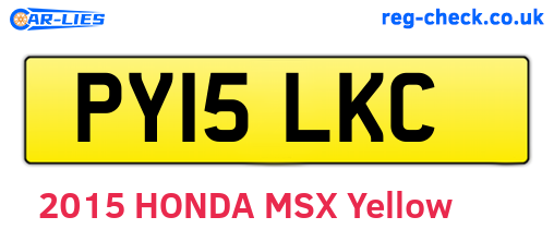PY15LKC are the vehicle registration plates.