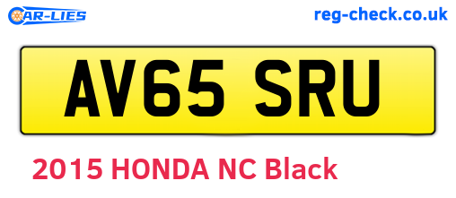 AV65SRU are the vehicle registration plates.