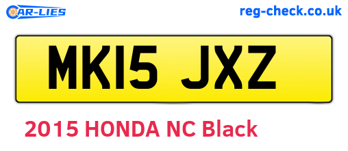 MK15JXZ are the vehicle registration plates.