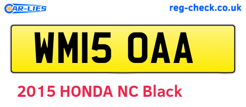 WM15OAA are the vehicle registration plates.