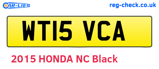 WT15VCA are the vehicle registration plates.