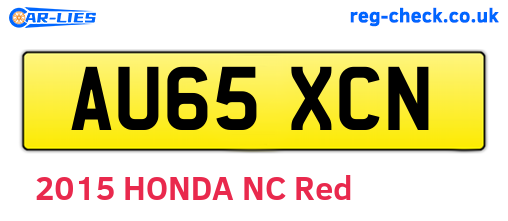 AU65XCN are the vehicle registration plates.