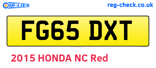 FG65DXT are the vehicle registration plates.