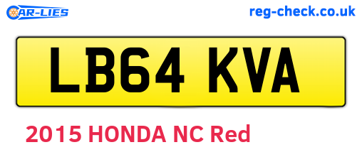 LB64KVA are the vehicle registration plates.