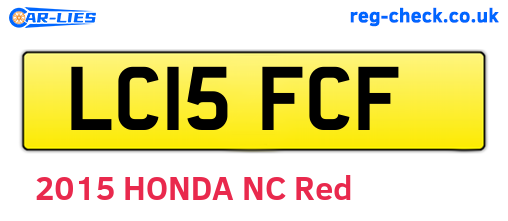LC15FCF are the vehicle registration plates.