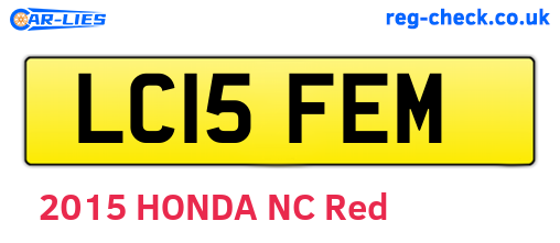 LC15FEM are the vehicle registration plates.