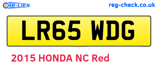 LR65WDG are the vehicle registration plates.