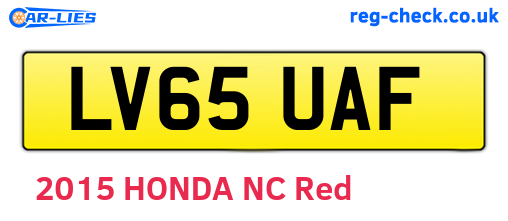 LV65UAF are the vehicle registration plates.