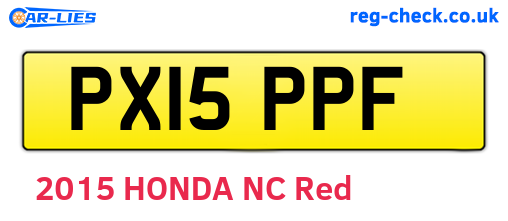 PX15PPF are the vehicle registration plates.