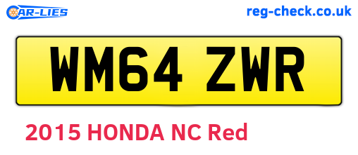 WM64ZWR are the vehicle registration plates.