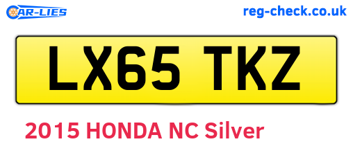 LX65TKZ are the vehicle registration plates.