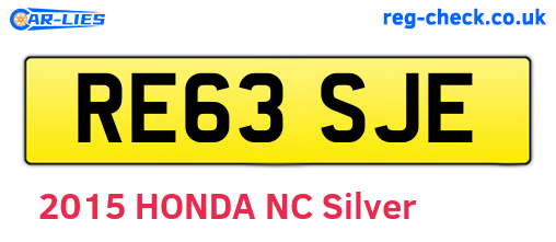 RE63SJE are the vehicle registration plates.