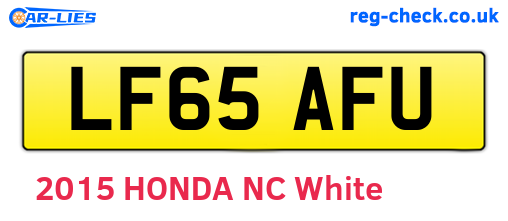 LF65AFU are the vehicle registration plates.