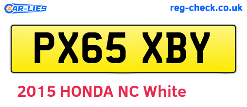 PX65XBY are the vehicle registration plates.