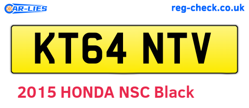 KT64NTV are the vehicle registration plates.